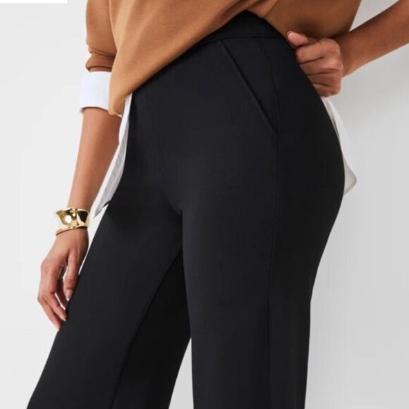 Spanx SPANXsmooth™ PerfectFit Ponte Wide Leg Pants Black Size S/P - Picture 2 of 11